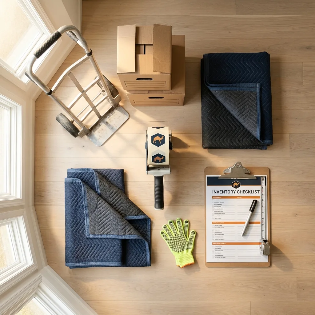 Professional moving supplies and packing materials layout for Mineral Point residential relocations